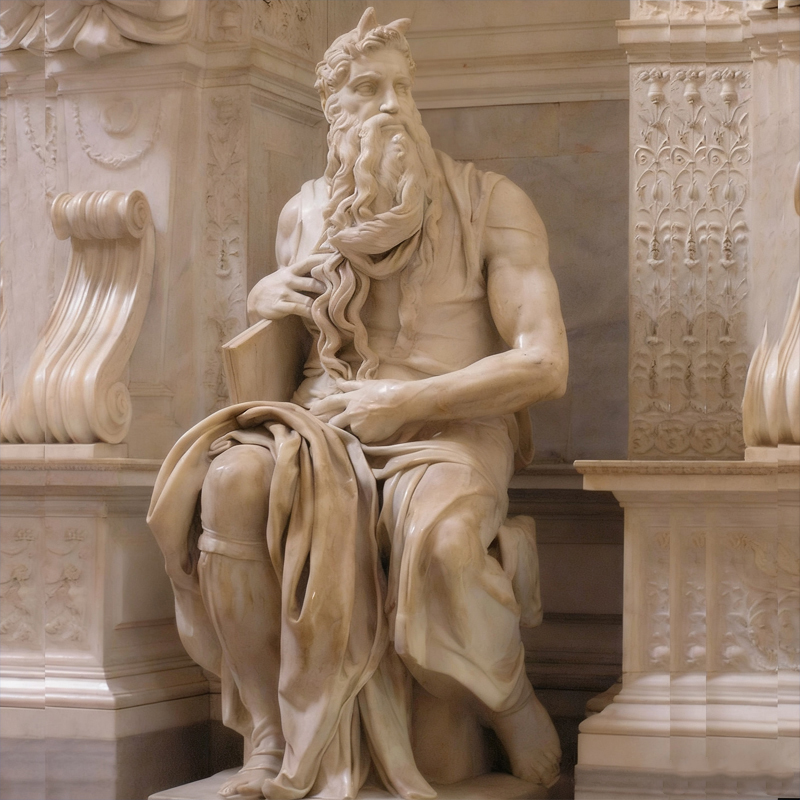 مجسمه انسان مرمر کلاسیک نشسته