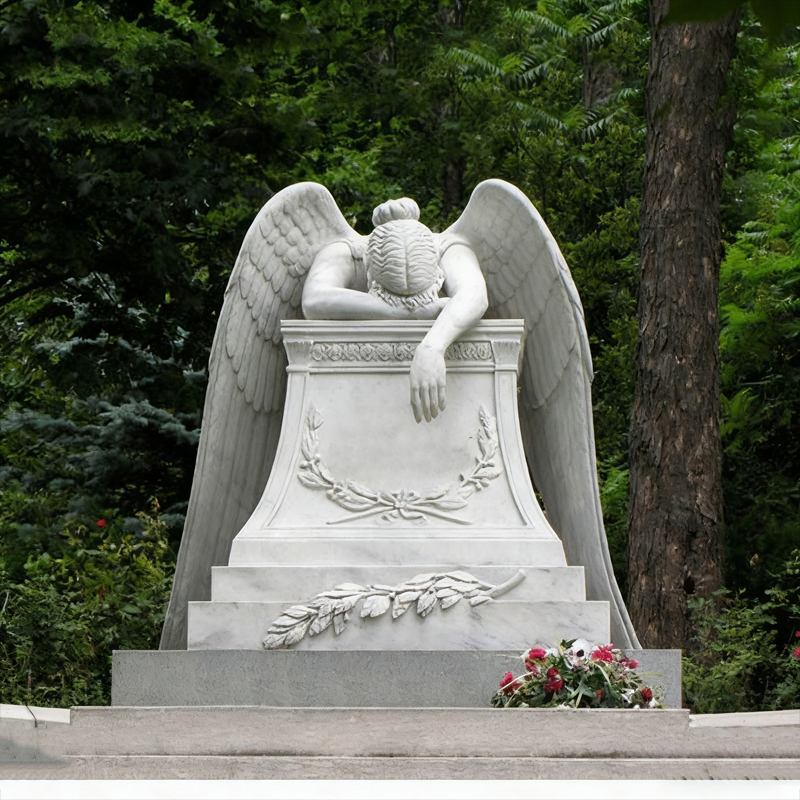 سنگ قبر مرمر فرشته سر تعظیم