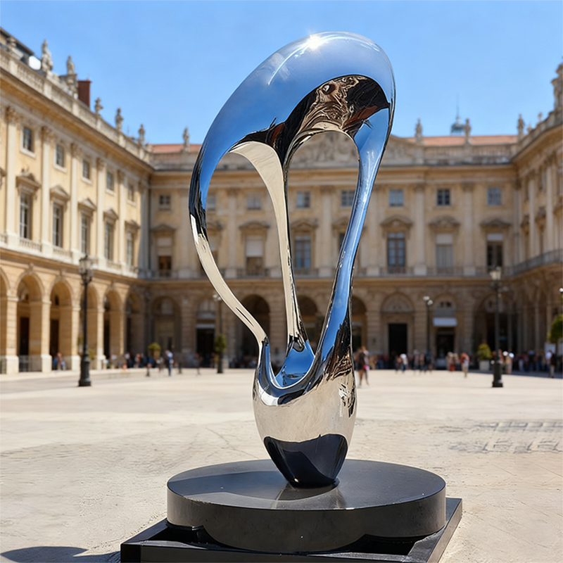 مجسمه فولاد ضد زنگ جلا داده شده با آینه